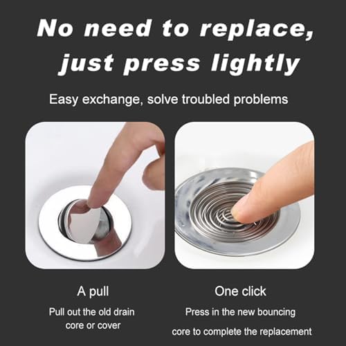 Hair Catcher，Drain Mesh Basket, Bathroom Sink Drain Strainers, for Laundry, Mop Pool, Utility, Slop, RV Sink, Stainless Steel Drain Filter。Fit Hole Size from 1.1" to 1.5"(2Pack) - Image 3