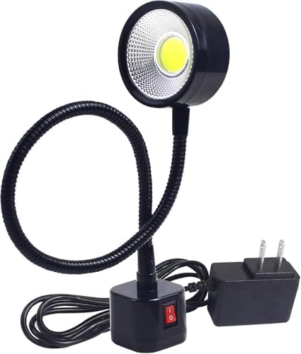 Led Magnetic Work Light 300mm Flexible Gooseneck lamp 500 Lumens 120 Volt for Sewing Machine Lathe Milling Drill Press Industrial Lighting by SSHUNCANDA