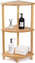 Corner Shower Caddy Stand, Bamboo Shower Organizer Standing with Anti-Slip Feet, Bathroom Corner Shelf,Waterproof & Durable, Space-Saving Design Storage for Kitchen or Living Room by Unknown