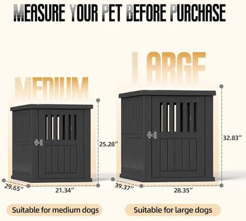 29.65 Inch Small Dog Crate Furniture, Black - Image 6