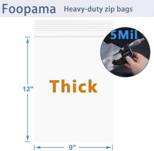 20 PCS 9"x 12" Thick 5 Mil Seal Reclosable Clear Zip Poly Lock Plastic Bags - Image 3