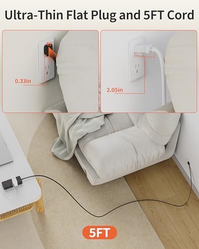 DEPOW Surge Protector Power Strip with 8 Outlets 4 USB Ports (2 USB C),5 FT - Image 5