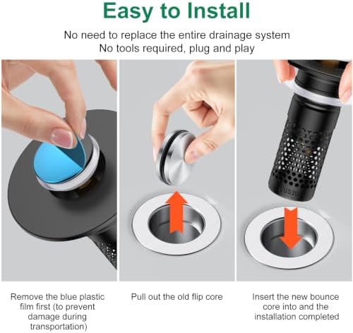 Bathroom Sink Drain Strainer,Universal Pop-Up Sink Stopper Hair Catcher - Image 5