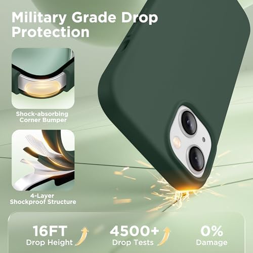 GolbinBox Magnetic for iPhone 15 Case, Silicone Cover, Dark Green - Image 5
