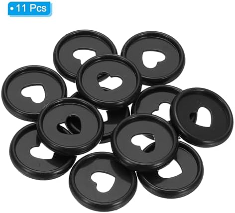 PATIKIL 24mm Plastic Book Binding Discs, 11 Pack Discbound Expansion Discs Heart Binder Rings for DIY Notebook Planner, Black - Image 3