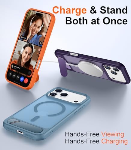 Temdan Magnetic for iPhone 18 Pro Case/iPhone 17 Pro Case Stand Light Blue - Image 3