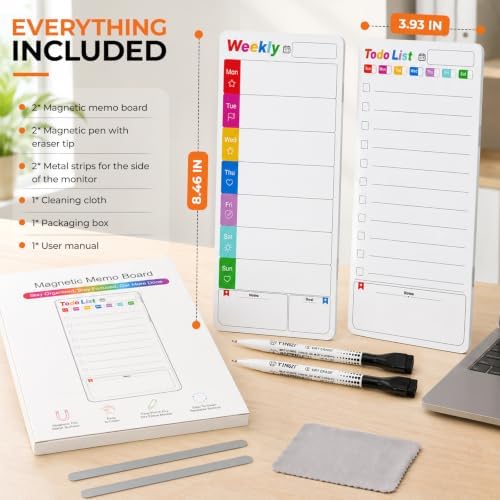 Office Supplies Desk Accessories 2pcs Computer Monitor Magnetic Memo Board - Image 6