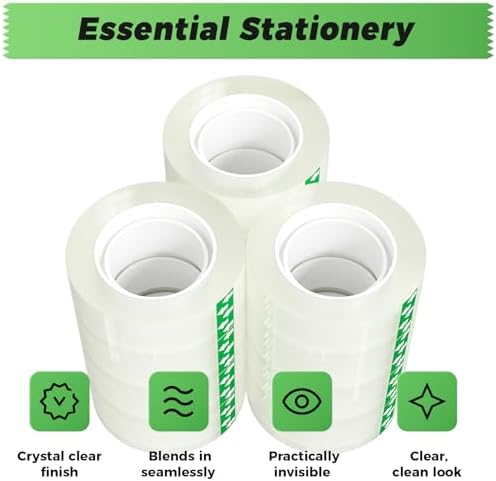 SWRT Clear Tape Refills for Dispenser, 12 Rolls, 3/4 in x 800 in Tape Rolls - Image 3