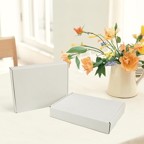 HORLIMER 12x9x2 Shipping Boxes Set of 30, White Corrugated Cardboard Mailer Box for Packing Small Business - Image 5