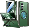 Temdan for Samsung Galaxy Z Fold 8 Ultra Case,[Compatible with MagSafe][Built-in HD Screen Protector & Kickstand][Hinge Protection] Translucent Matte Shockproof Phone Case for Z Fold 8 Ultra,Green by Temdan