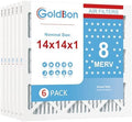 14x14x1 MERV 8 Air Filter 6-Pack for HVAC Furnace by GoldbonHVACFilter