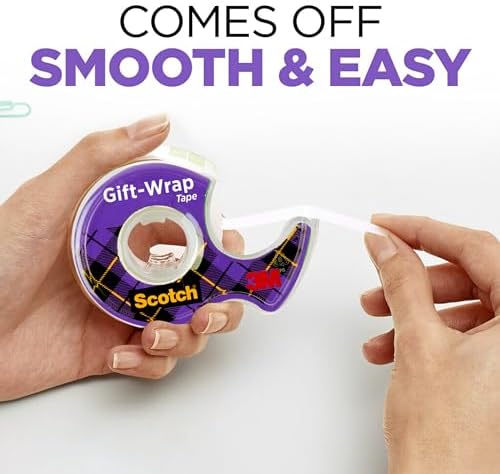 Scotch Gift-Wrap Tape with Dispensers, Clear Satin Finish, Invisible on Most Wrapping Paper, Photo-Safe, 3/4 in x 650 in Each, 12 Rolls for Holiday Gift Wrap - Image 4