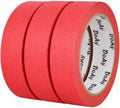 3 Pack Red Painters Tape - Masking Tape 1 Inch Wide - Multi-Surface, Smart Adhesion, Indoor & Outdoor - 270FT Total - Paint Tape for DIY, Labeling, Art, Car, General Purpose (#3910) by DoAy
