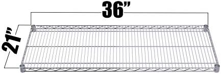 Chrome Wire Shelf |Pack of 2 Shelves| for Storage in Dry Environments | Ideal for Stores, Restaurants, Businesses and Homes (Chrome Wire Shelves, 21''W x 36''L) - Image 2