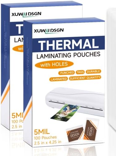 200 Pack 5mil 2.5" x 4.2" Thermal Laminating Pouches Badge Laminate Pouches by XUWAIDSGN