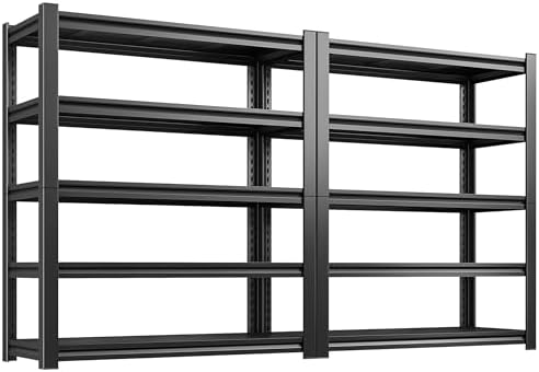 REIBII Garage Shelving 3000 LBS Storage Shelves Adjustable Heavy Duty Shelving Units and Storage Rack for Garage, Basement,2 Pack by REIBII