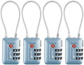 TSA Accepted Luggage Travel Lock, Set-Your-Own Combination Lock for School Gym Locker, Luggage Suitcase Baggage Locks, Filing Cabinets, Toolbox, Case (Arctic Blue, 4 Pack) by BV