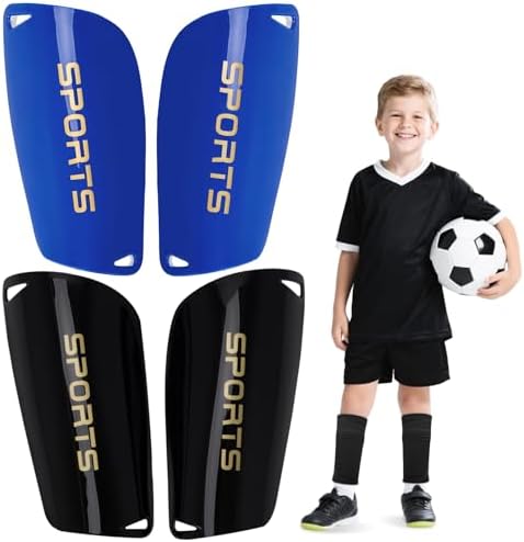 Kids Soccer Shin Guards 2 Pairs Slip-in Youth Shin Pads for Boys Girls, Lightweight PP+EVA Soccer Protective Gear Fits with Shin Guard Sleeves(not Included), Toddler to Teen Sizes Multiple Colors by Unknown