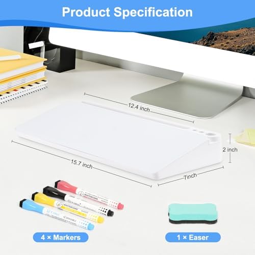 Desktop Glass Whiteboard with Storage, Desk Dry Erase White Board Stand - Image 6