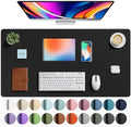 Aothia Faux Leather Desk Mat - Large Mouse Pad, Non-Slip PU Leather Blotter, Waterproof Writing Surface for Office and Home (Black, 40" x 24") by AothiaSimpleNaturalUnique