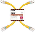 Iron Forge Cable 12 Gauge Heavy Duty Extension Cord, 1 Ft - Yellow SJTW by IronForgeCable