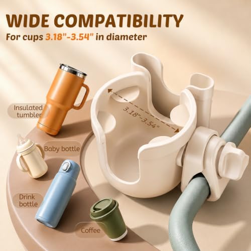 Cup Holder for Walker: Stroller Cup Holder Attachment with Phone Holder - Image 3