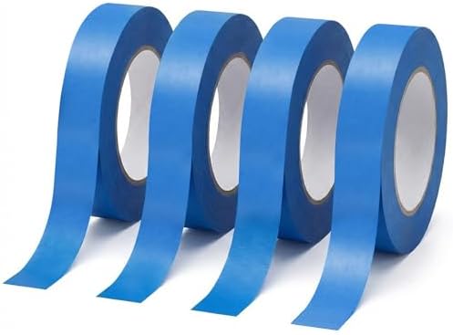 Blue Painters Tape 1 Inch Wide – 4 Rolls 0.98" x 55 Yards Blue Masking Tape, Multi-Surface Paint Tape, No Residue Painter's Tape for Wall Painting, DIY, Window Masking by Duccinp