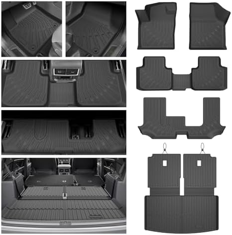Cartist Floor Mats for Volkswagen Atlas 2018-2025 2026 (Only for 7 Seats, Not for Cross Sport), All Weather Cargo Liners for VW Atlas Accessories, Heavy Duty Car Mats, Car Accessories by cartist