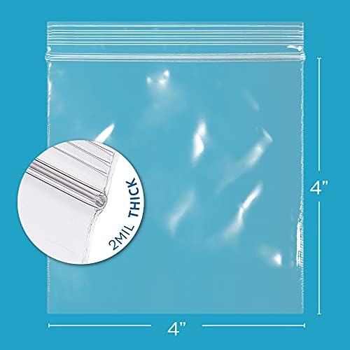 GPI 4" x 4" Zip Bags, 1000 Pack, 2 Mil, Reclosable Jewelry Bags, for Travel - Image 2