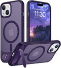 Temdan Magnetic Compatible with iPhone 15 Case, [Built-in Invisible Kickstand][Compatible with MagSafe] [Military Grade Shockproof] Slim Translucent Matte Phone Case for iPhone 15 6.1" by Temdan