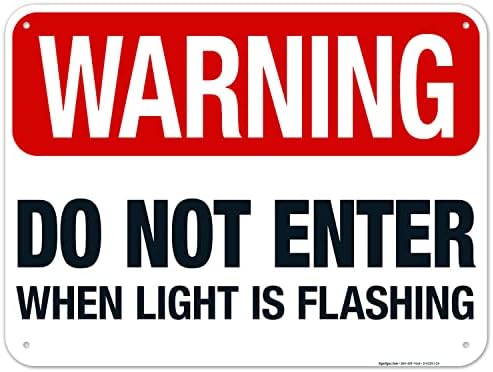 Warning Do Not Enter When Light is Flashing Sign, by SigoSigns