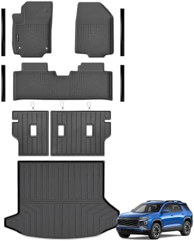 Floor Mats & Trunk Mat Backrest Mat for 2025 2026 Chevy Equinox(Only Gas) & GMC Terrain 2025 2026, TPE All Weather Protection for Chevrolet Equinox Accessories by SANBAN-AXE