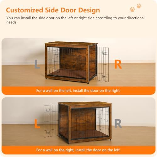 DWANTON 38.5" XL Dog Crate Furniture with Cushion, Large Dog Kennel Indoor - Image 3