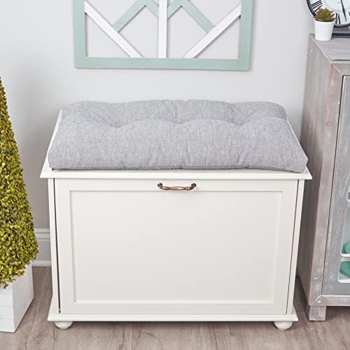 Klear Vu The Gripper Non-Slip Tufted Bench Cushion for Indoor Furniture, Assembled in USA, Entryway Storage, Bay Window, Corner Nook or Piano Seat, 27 Inches, Chenille Gray - Image 2