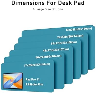 Aothia Faux Leather Desk Mat - Large Mouse Pad, Non-Slip PU Leather Blotter, Waterproof Writing Surface for Office and Home (Turquoise, 42" x 17") - Image 5
