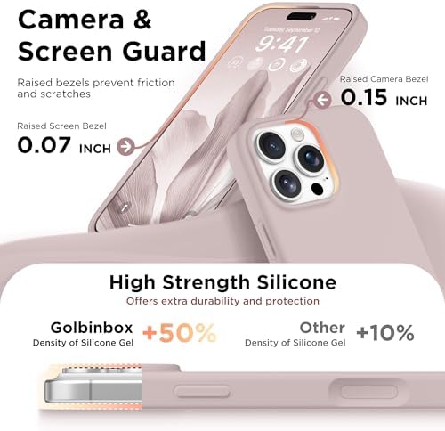 GolbinBox Magnetic for iPhone 16 Pro Case, Silicone Cover, Light Taro - Image 5