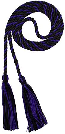 Tassel Depot Graduation Honor Cord - Black/Purple - Every School Color Available - Made In Usa by TasselDepot