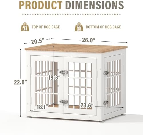 rehomerance 26" Heavy Duty Dog Crate Furniture for Small Dogs - Image 6