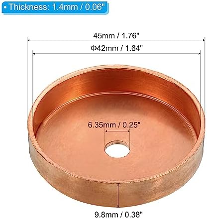 PATIKIL 1-5/8" Copper End Cap with 1/4" Hole, 5 Pcs Pipe Fitting Sweat Plug Connection for Water Pipe Plumbing, HVAC, Refrigeration System - Image 2