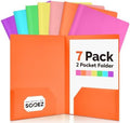 Sooez 7Pack Folders with Pockets, Pastels Colors, Heavy Duty Pocket Folder by Sooez