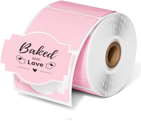 Phomemo 3x2 Thermal Labels for Shipping Label Printer, 500 Pink Label/Roll by Phomemo