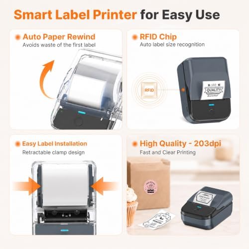 PM240 Label Maker Machine with 3 Tapes, Label Printer Blue, Set 2 - Image 3