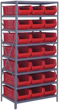 Quantum Storage Systems Wire Shelving Unit W/21 RED Bins by QuantumStorageSystems