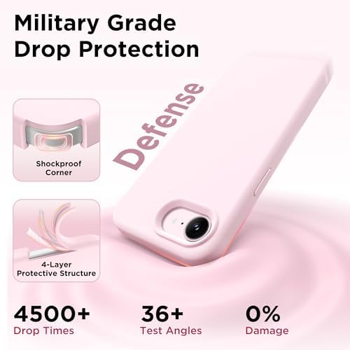 GolbinBox Magnetic for iPhone 17e/16e Case, Silicone Cover, Chalk Pink - Image 5