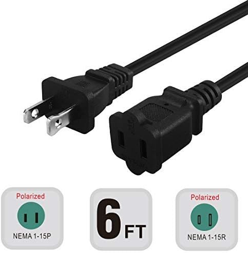 6FT Polarized US 2-Prong Male-Female Extension Power Cord - Image 3