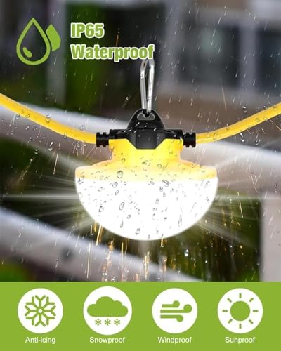 YXL 100FT 3Prong Construction String Lights 16000LM 130W Industrial LED String Lights, IP65 Waterproof 18AWG Wire 5000K Super Bright for Construction Sites Temporary Work Jobsites Outdoor Lighting - Image 5