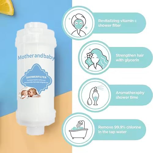 Shower Filter Vitamin C for Hard Water Filter Shower Aromatherapy Bathroom Accessories Remove Chlorine Fluoride Heavy Metals Improves Skin Condition Protects Hair Peach Scent - Image 4