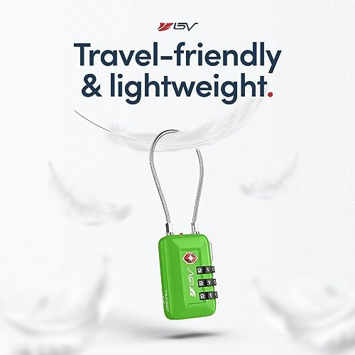 TSA Accepted Luggage Travel Lock, Set-Your-Own Combination Lock for School Gym Locker, Luggage Suitcase Baggage Locks, Filing Cabinets, Toolbox, Case(Green, 4 Pack) - Image 5