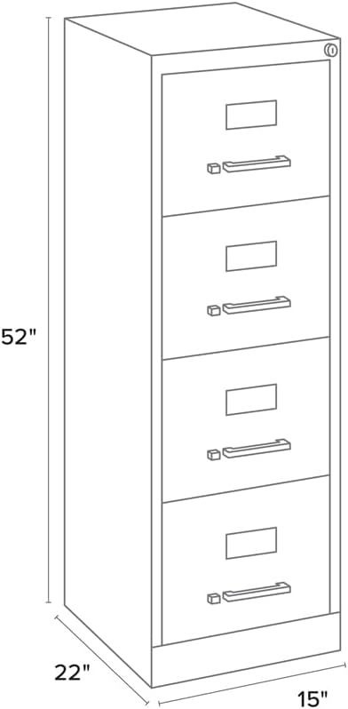 CommClad 4-Drawer Letter-Size Vertical File Cabinet - Image 2