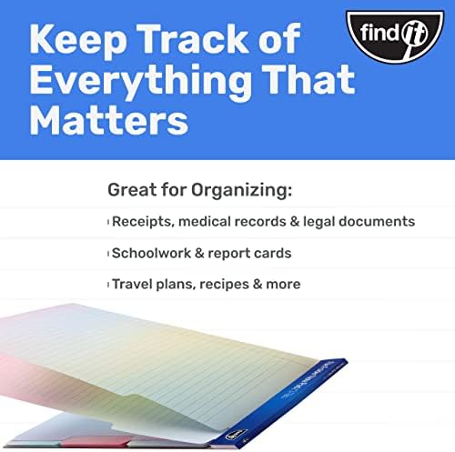 Find It File Folder Notepad - Pack of 36-9.5 x 12.5 Inch Notebook Organizer Folders for Filing, Document, and Clipboard Organization - Rainbow - Image 5